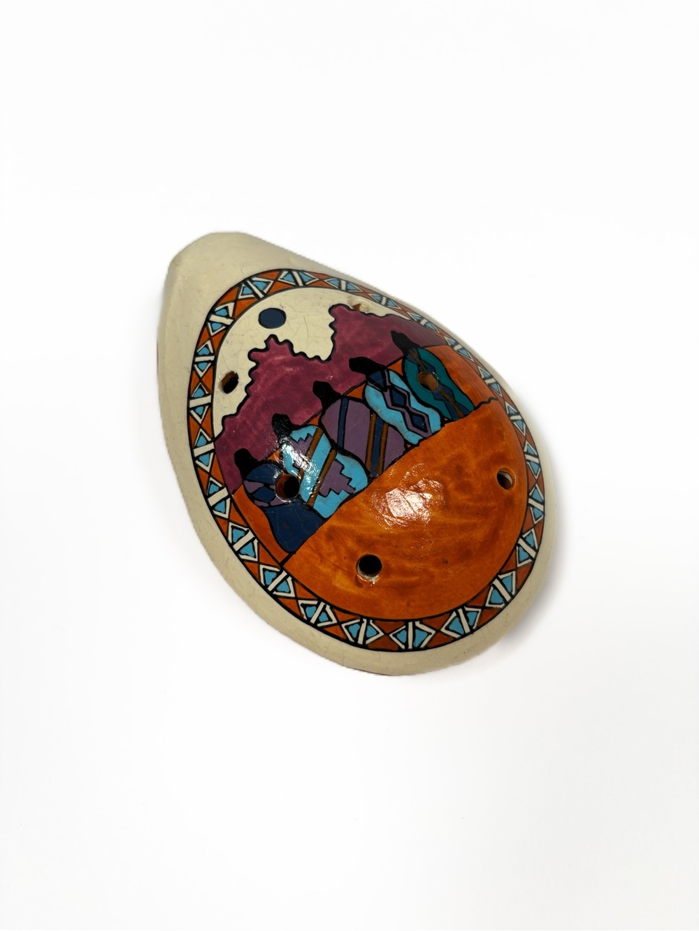 Ocarina Clay Handmade In Peru Instrument Painted